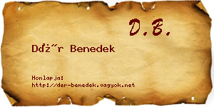 Dér Benedek névjegykártya