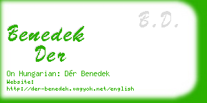 benedek der business card