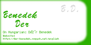benedek der business card